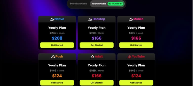 AdPlexity Pricing Plans