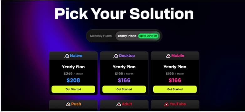 Select the pricing plan